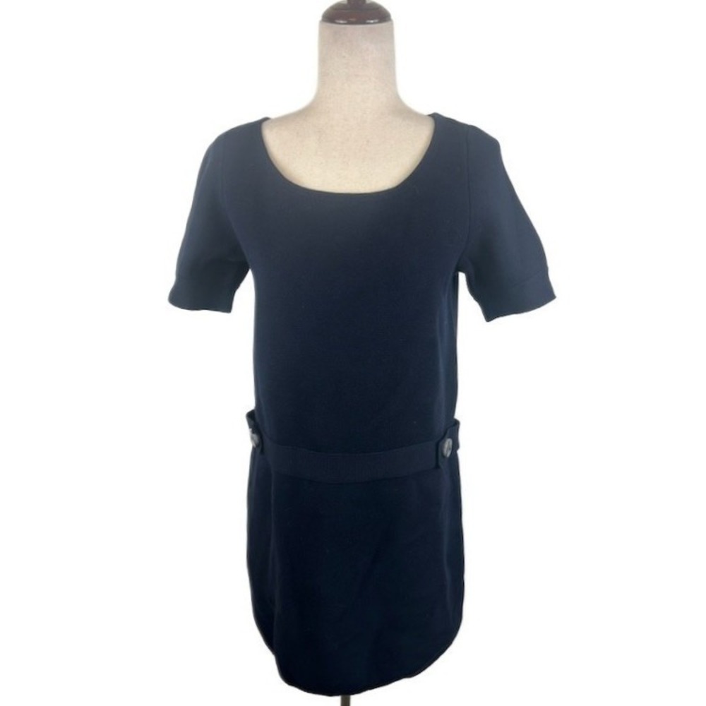 J. Crew Navy Blue Dress Short Sleeve Classic‎ Casual Nautical Career Size Medium